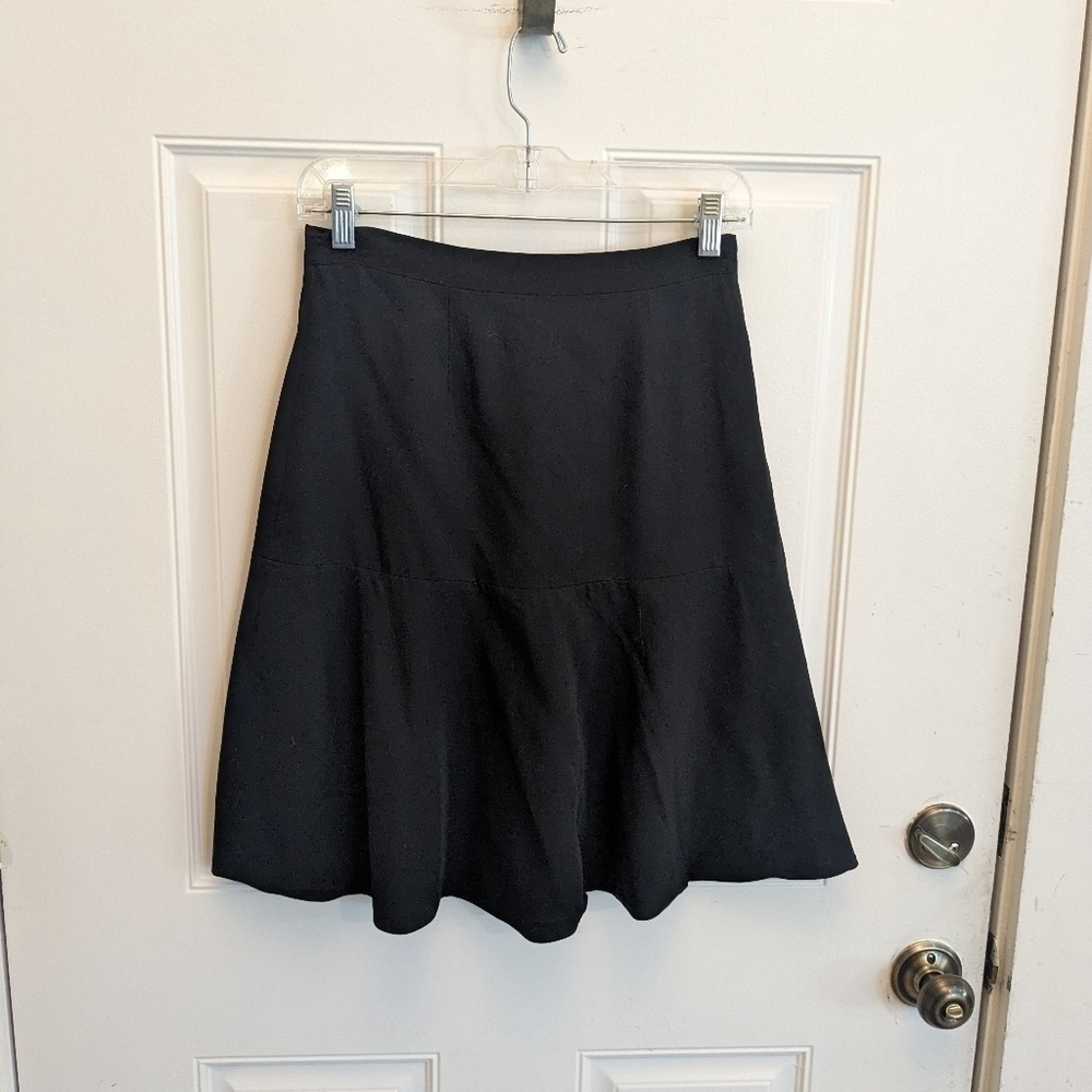 L'agence Black Wool/Viscose Flounce Skirt